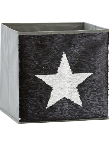 STORE IT Opbergbox "Ster" grijs/zilverkleurig/zwart - (B)32 x (H)32 x (D)32 cm