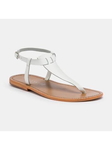 CALANK Leder-Zehensandalen in Weiß