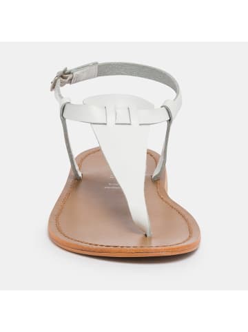 CALANK Leren teensandalen wit