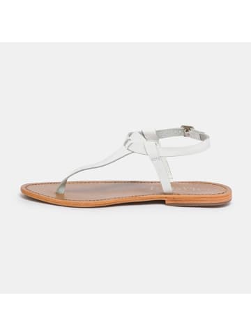 CALANK Leren teensandalen wit