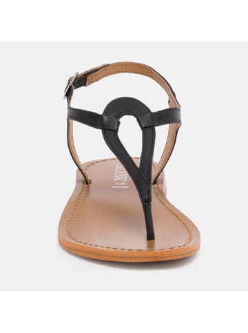 CALANK Leder-Zehensandalen in Schwarz