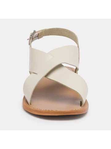 CALANK Leder-Sandalen in Creme