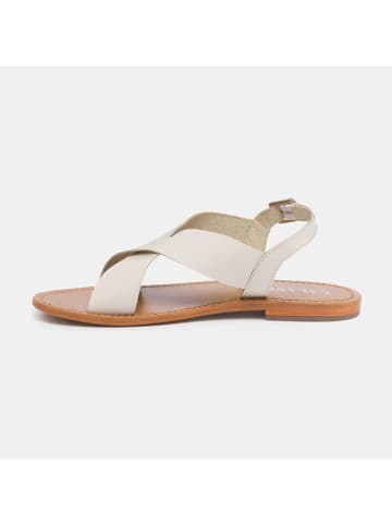 CALANK Leder-Sandalen in Creme
