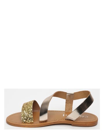 CALANK Leren sandalen goudkleurig