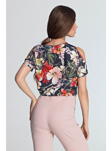 Nife Bluse in Dunkelblau/ Bunt