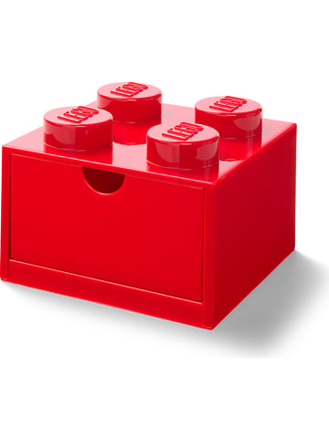 LEGO Pojemnik "Brick 4" w kolorze czerwonym z szufladami - 15,8 x 15,8 x 11,3 cm