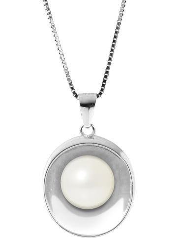 Pearline Srebrny naszyjnik z perłą w kolorze białym - dł. 42 cm