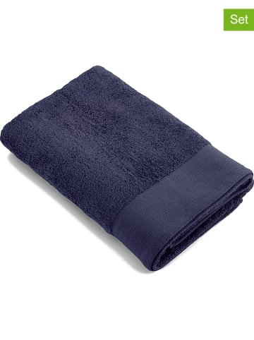 Walra 2-delige set: badhanddoeken "Soft Cotton" donkerblauw