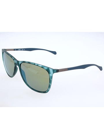 Hugo Boss Męskie okulary przeciwsłoneczne w kolorze niebiesko-zielonym