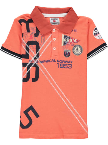 Geographical Norway Koszulka polo w kolorze koralowym