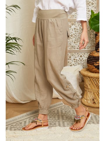 Lin Passion Leinen-Hose in Taupe