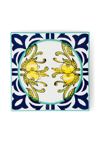 Trendy Kitchen by EXCÉLSA Topf-Untersetzer "Amalfi" in Weiß/ Blau/ Gelb - (L)15 x (B)15 x (H)0,70 cm