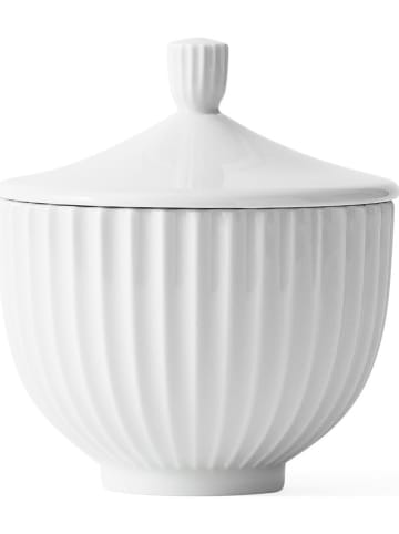 LYNGBY Bonbonnière wit - (H)12 x Ø 10 cm