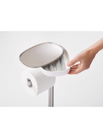 JosephJoseph Toiletten-Butler "Easystore" in Weiß/ Silber - (B)23,5 x (H)76 x (T)17,5 cm