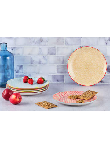 Björn 6-delige set: dinerborden "Color" rood/geel/lichtblauw - Ø 26 cm