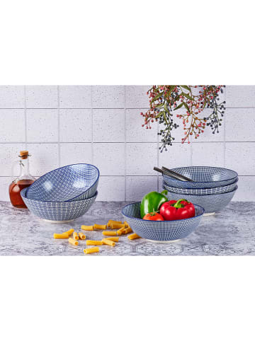 Björn 6-delige set: saladeschalen "Dark" donkerblauw - Ø 21 cm