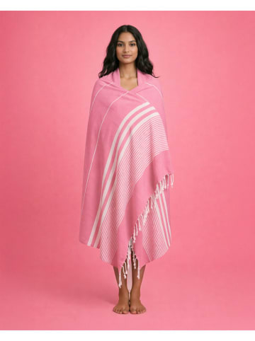 Towel to Go Strandtuch "Towel To Go - Malibu" in Rosa - (L)180 x (B)100 cm