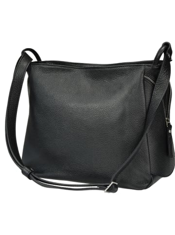 BOSCCOLO Leder-Schultertasche in Schwarz - (B)33 x (H)33 x (T)12 cm