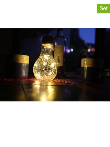 lumisky Lampa solarna LED (3 szt.) "Crack Edisun" w kolorze srebrnym - wys. 22 cm