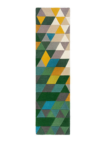 Flair Rugs Wollen loper groen