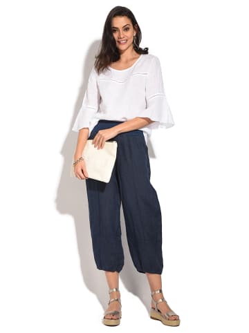 Le Jardin du Lin Linnen broek donkerblauw
