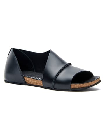 Comfortfusse  Leder-Sandalen in Schwarz