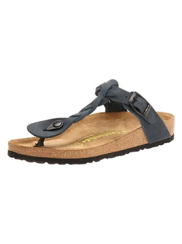 Comfortfusse Leren teenslippers donkerblauw