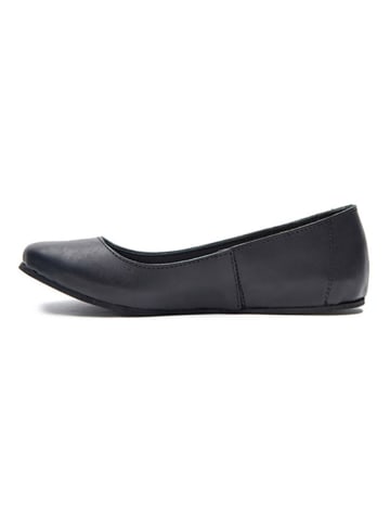 Comfortfusse Leder-Ballerinas in Schwarz