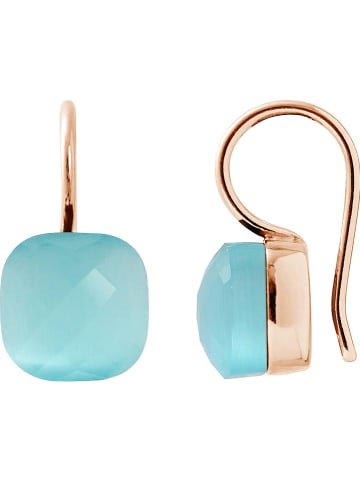 Wishlist Rosévergulde oorhangers met edelstenen