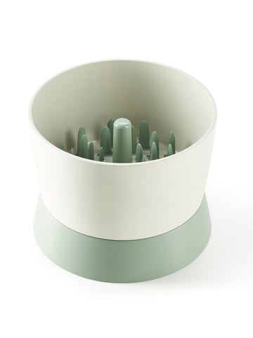 Lekué Groentenhakmolen wit/groen - (H)11,6 x Ø 11,4 cm