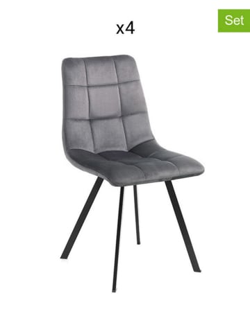 Tomasucci 4er-Set: Stühle in Grau - (B)44 x (H)87 x (T)56 cm