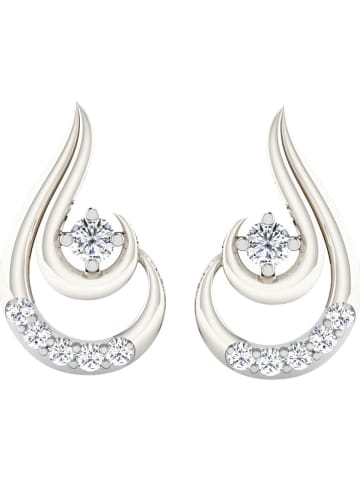 Jewellery of India Witgouden oorstekers met diamanten