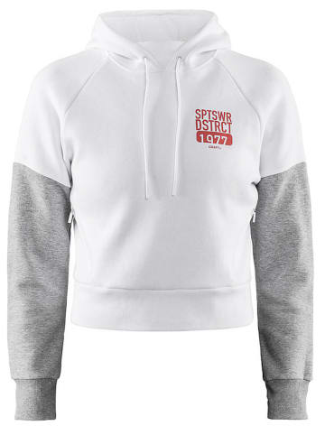 Craft Hoodie "District Hood" in Weiß/ Grau