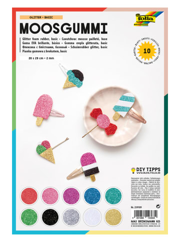 folia PAPER Glitter-Moosgummi in Bunt