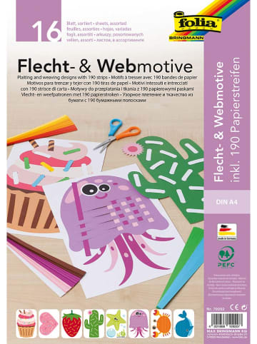 Folia Flecht- & Webmotive-Set in Bunt - 16 Blatt - DIN A4