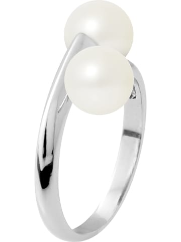 Pearl Addict Srebrny pierścionek "Toi & Moi" z perłami