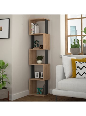 Scandinavia Concept Boekenkast "Piri" bruin/antraciet - (B)35 x (H)161 x (D)30 cm