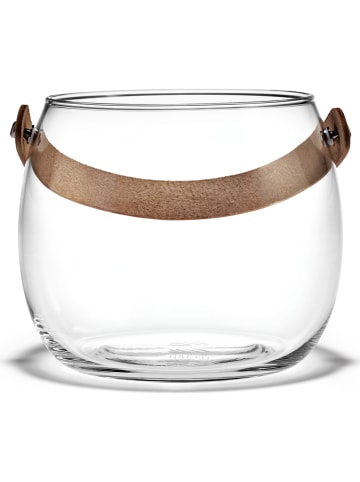 Holme Gaard Dekoschale "DWL" in Transparent/ Hellbraun - (H)12 x Ø 15,5 cm
