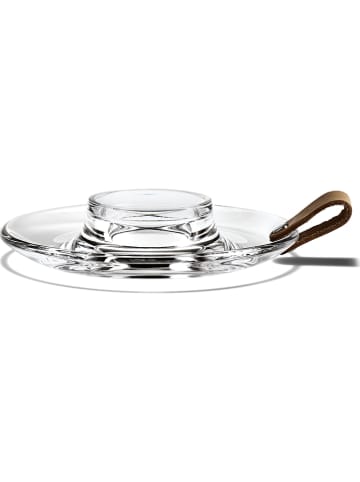 Holme Gaard Kerzenständer "DWL" in Transparent/ Braun - (H)4,5 x Ø 17 cm