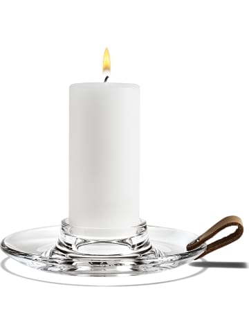 Holme Gaard Kerzenständer "DWL" in Transparent/ Braun - (H)4,5 x Ø 17 cm