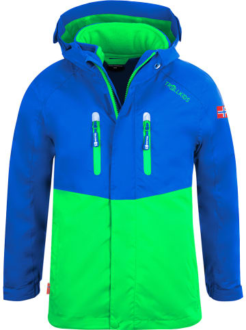 Trollkids 3-in-1 functionele jas "Bryggen" blauw/groen