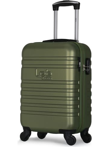 Les P´tites Bombes 2-delige set: hardcase-trolley en beautycase "Aurelia" kaki