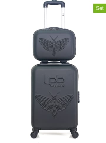Les P´tites Bombes 2tlg. Set: Hardcase-Trolley und Beautycase "Francette-H" in Schwarz