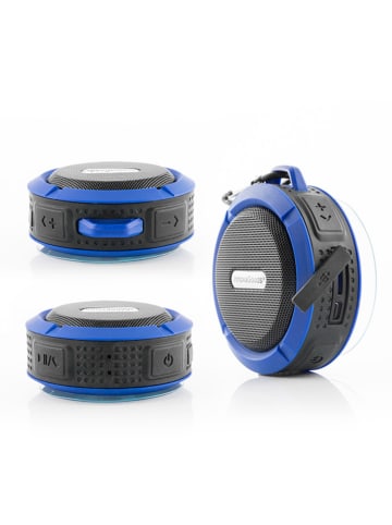 InnovaGoods Wodoodporny głośnik Bluetooth w kolorze czarno-niebieskim - Ø 9  - 4 cm