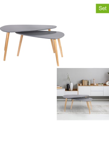 THE HOME DECO FACTORY 2-delige set: bijzettafels grijs