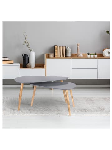 THE HOME DECO FACTORY 2-delige set: bijzettafels grijs