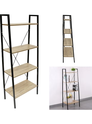 Ethnical Life Staande kast zwart/naturel - (B)60 x (H)148 x (D)32,5 cm