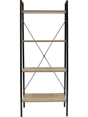 Ethnical Life Standregal in Schwarz/ Natur - (B)60 x (H)148 x (T)32,5 cm