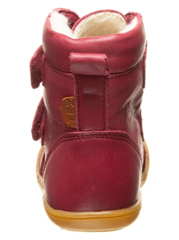 BO-BELL Skórzane botki w kolorze bordowym