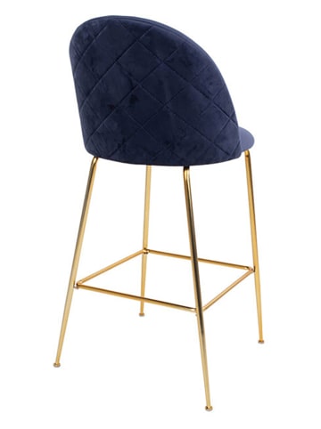 House Nordic 2-delige set: barkrukken donkerblauw/goudkleurig - (B)60 x (H)108 x (D)55 cm